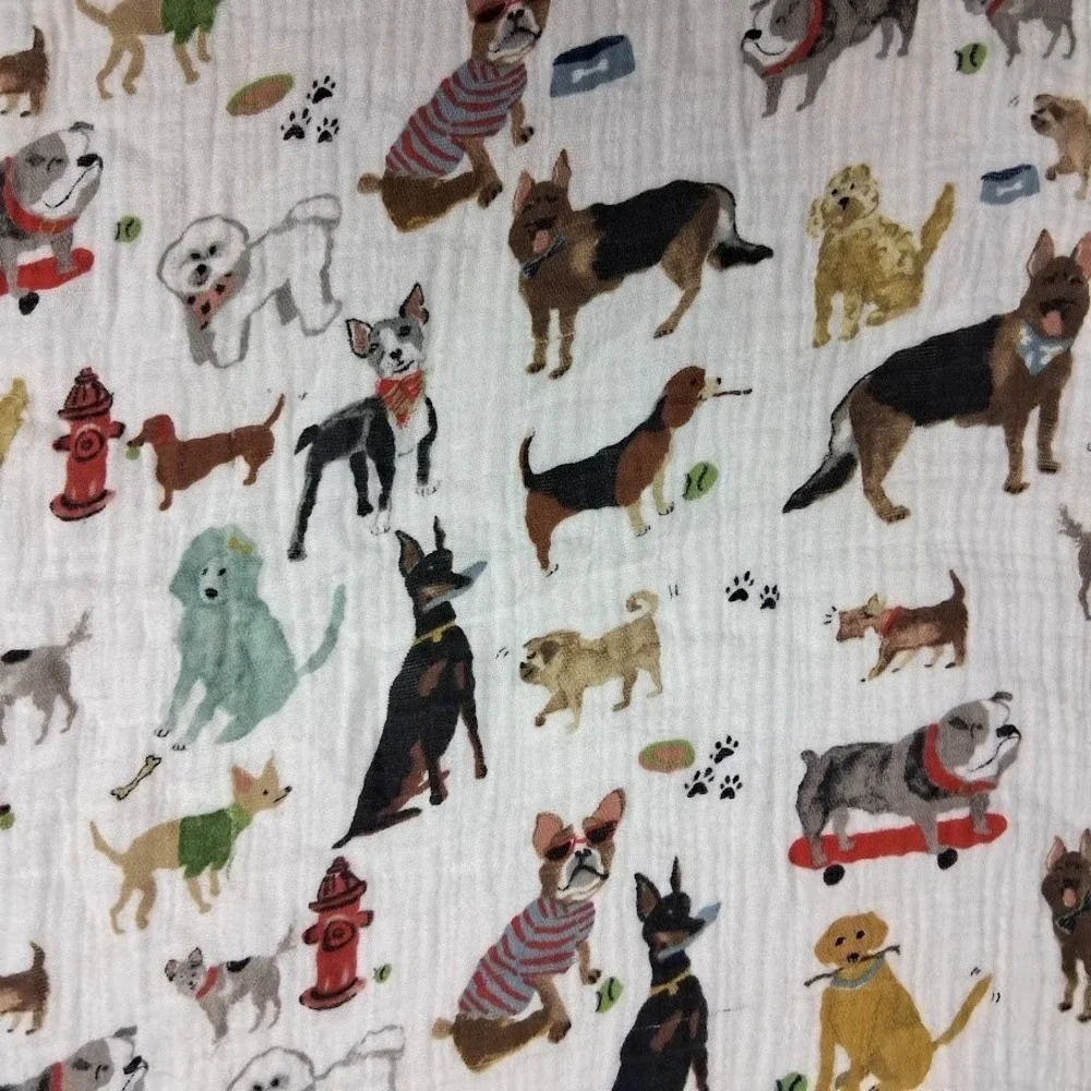 Little Unicorn Baby Swaddle Blanket White Puppy Dog Thin Cotton Unisex